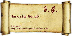 Herczig Gergő névjegykártya